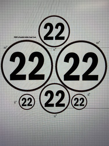 Vinyl race numbers set - numbers, 20”