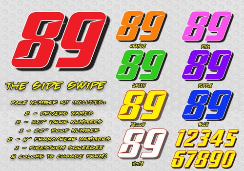 Racing car numbers - racing, side