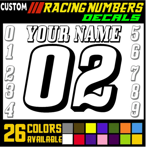 Racing numbers name vinyl - racing,